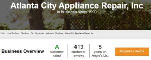 Angies List Reviews Atlanta City Appliance Repair