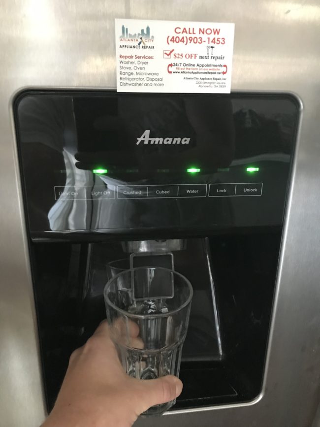 Refrigerator dispenser no ice or water