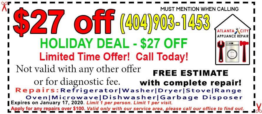 Appliance Repair Coupons Deals Offers - Atlanta Appliance Repair