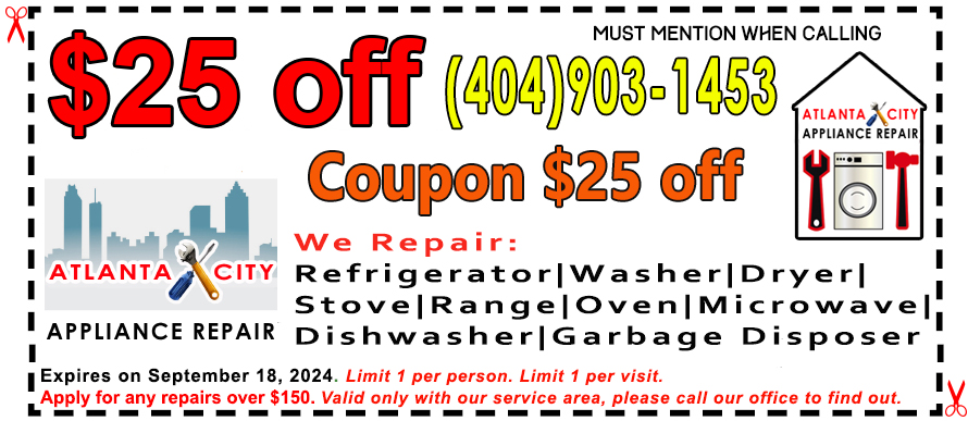 Appliance Repair Coupon $25 off on repair over $150