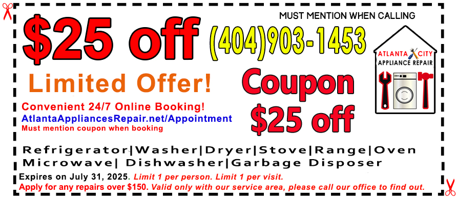 Atlanta City Appliance Repair Coupon $25 off