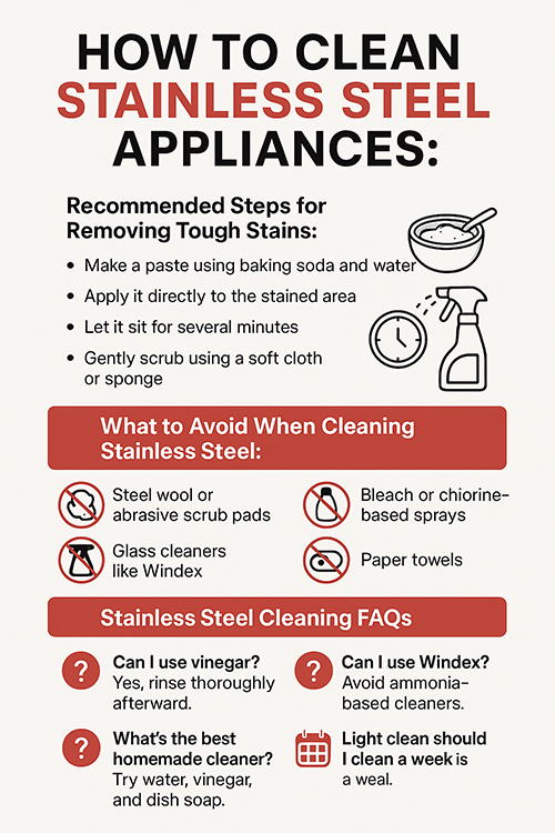 clean stainless steel appliances