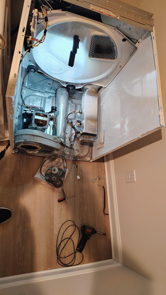 Whirlpool dryer WED560LHW2 after bearing repair kit replacement in Alpharetta GA